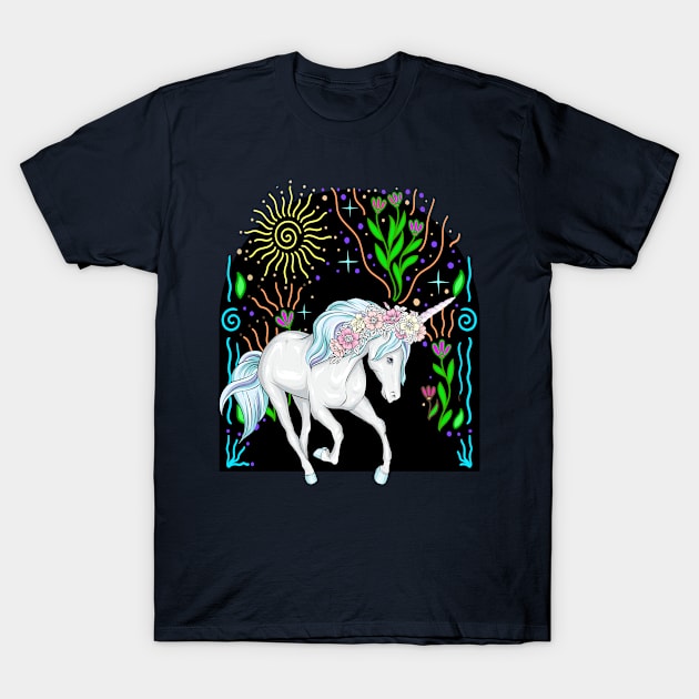 Unicorn Garden T-Shirt by letnothingstopyou